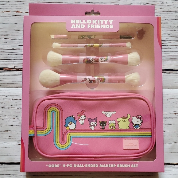 Hello Kitty Other - 🆕️ SANRIO "CORE" 4-PC DUAL-ENDED MAKEUP BRUSH SET 💕